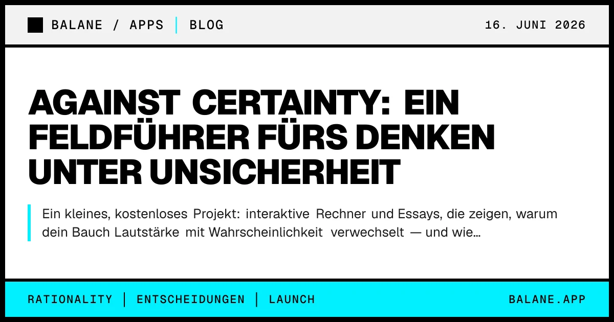 Against Certainty: ein Feldführer fürs Denken unter Unsicherheit
