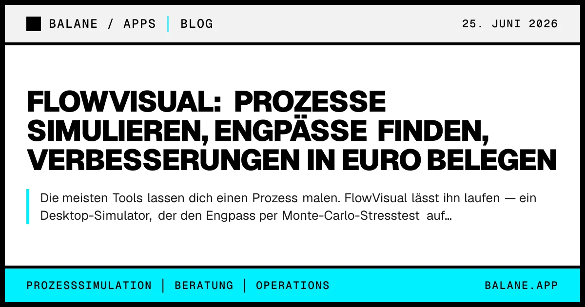 FlowVisual: Prozesse simulieren, Engpässe finden, Verbesserungen in Euro belegen