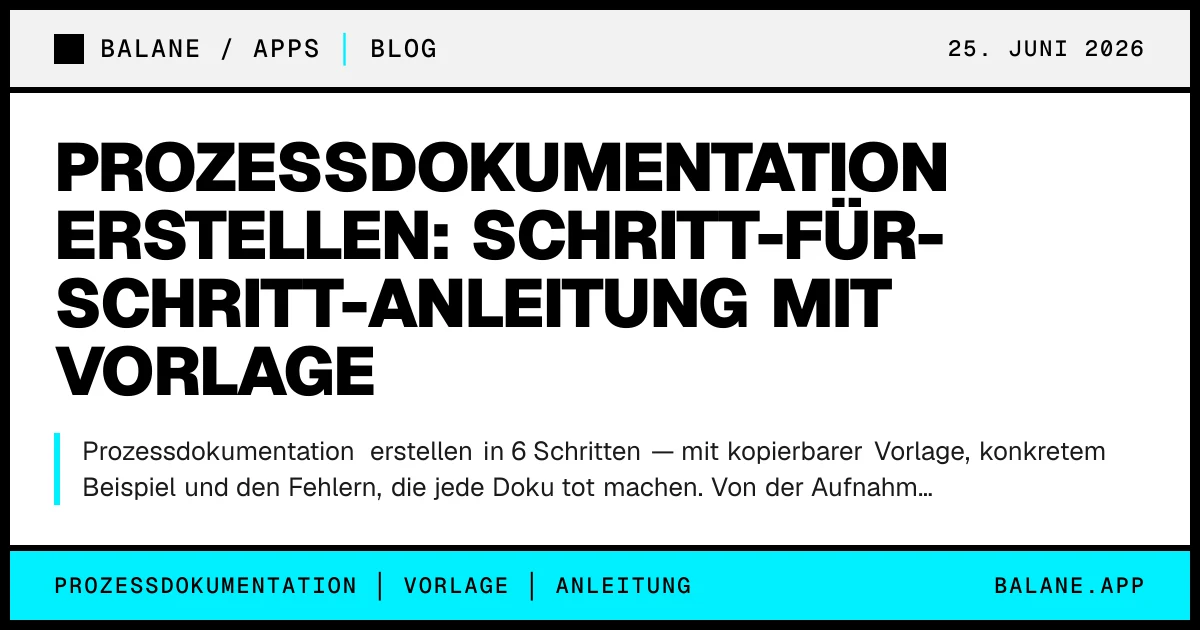 Prozessdokumentation erstellen: Schritt-für-Schritt-Anleitung mit Vorlage