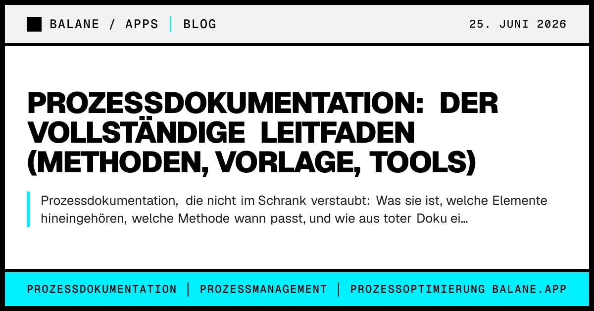 Prozessdokumentation: Der vollständige Leitfaden (Methoden, Vorlage, Tools)
