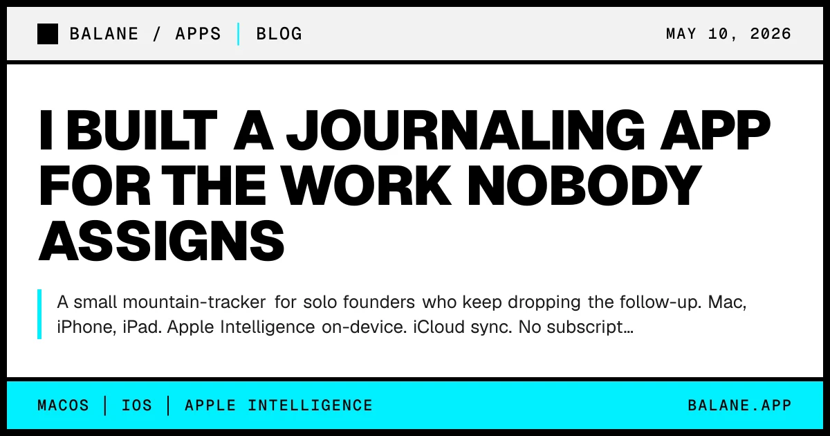I built a journaling app for the work nobody assigns