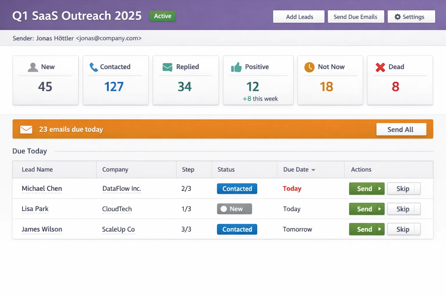 Cold Email & Follow-up Automation